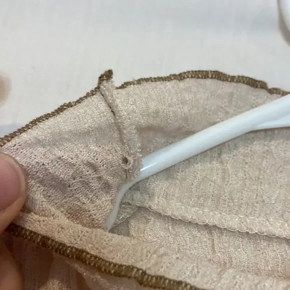 Free People Ela Mock Neck Ruffled Sheer Ruffle Puff Sleeve Blouse Size M - Picture 6 of 9